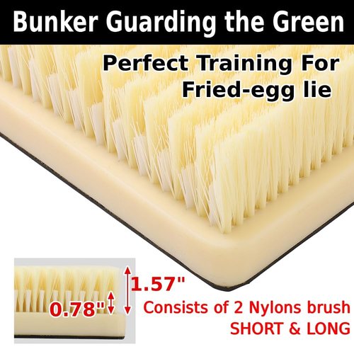 Japard Golf Practice Mat Bunker with Handle Dual Mode Sand Trap Trainer with Shallow & Deep Pit Simulation, 15.5" x 11.6'' Portable Hitting Mat for Indoor Outdoor Men