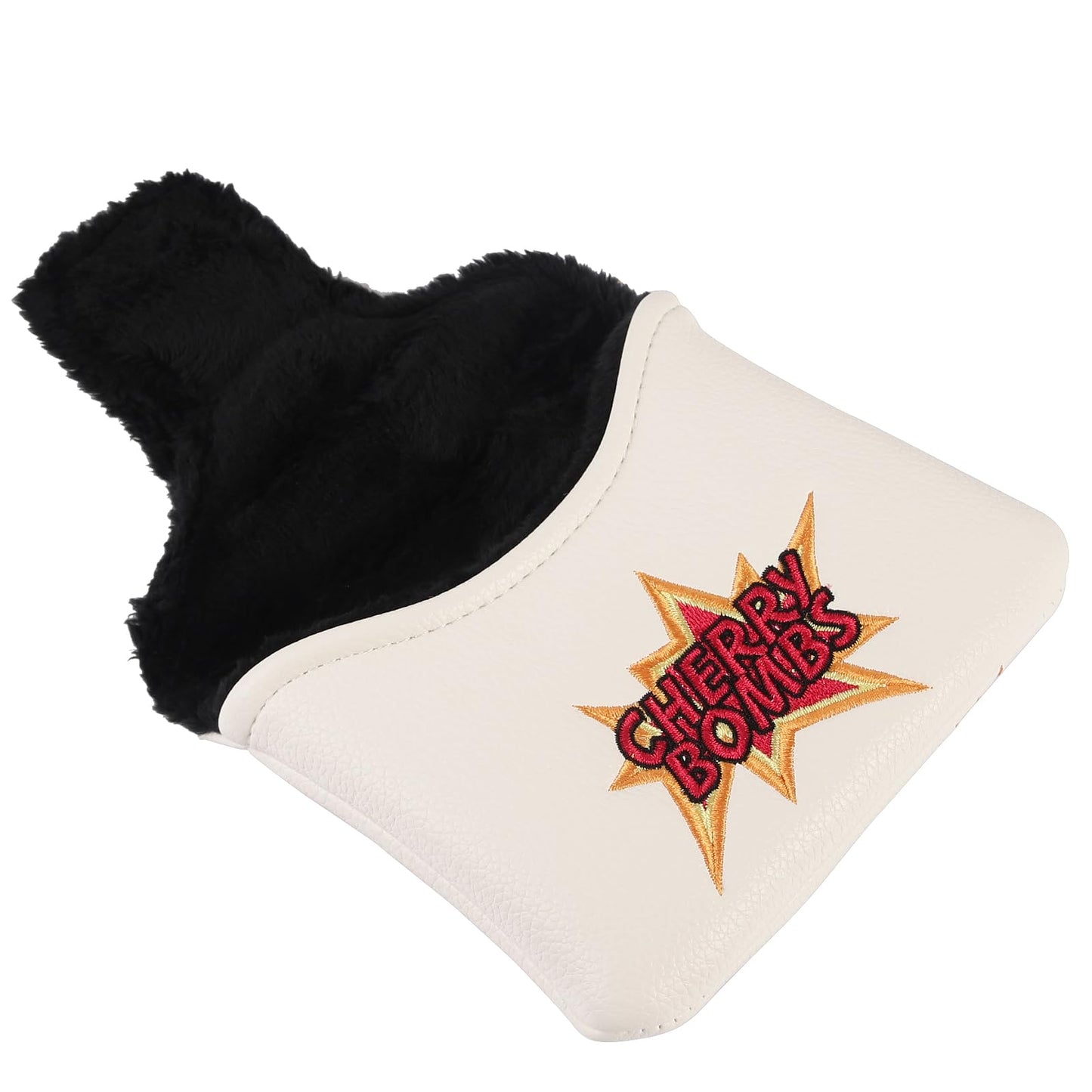 Studio Crafted Golf Cherry Bombs Mallet Putter Cover Magnetic Golf Putter Headcover (White)