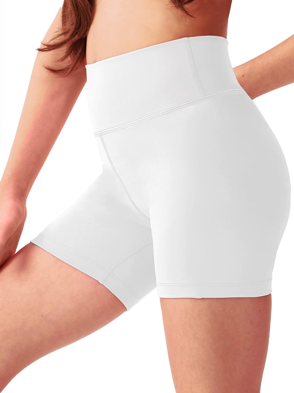 Skiennix Girls' 4'' High Waisted Biker Shorts - Stretchy Athletic Workout Shorts for Kids & Teens
