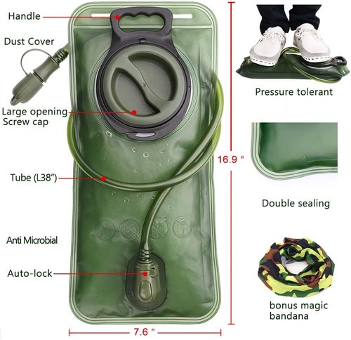 Hydration Bladder | BPA-Free 1.5-2-3L Water Reservoir for Hiking, Camping & Cycling