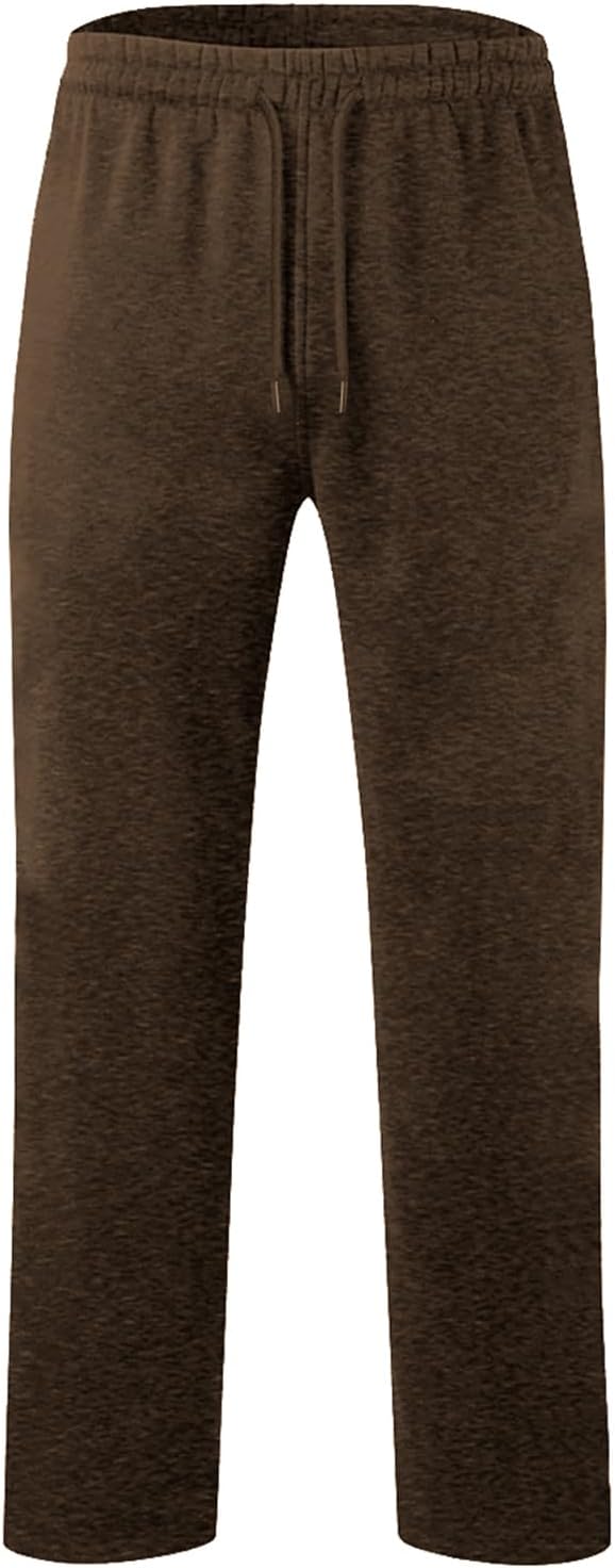 Waterwang Men's Fleece Joggers - Casual Loose Fit Athletic Pants with Pockets | Comfortable Cotton