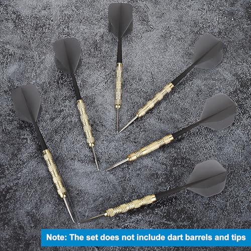 Integrated Dart Shafts and Flights - 6pcs Transparent Black