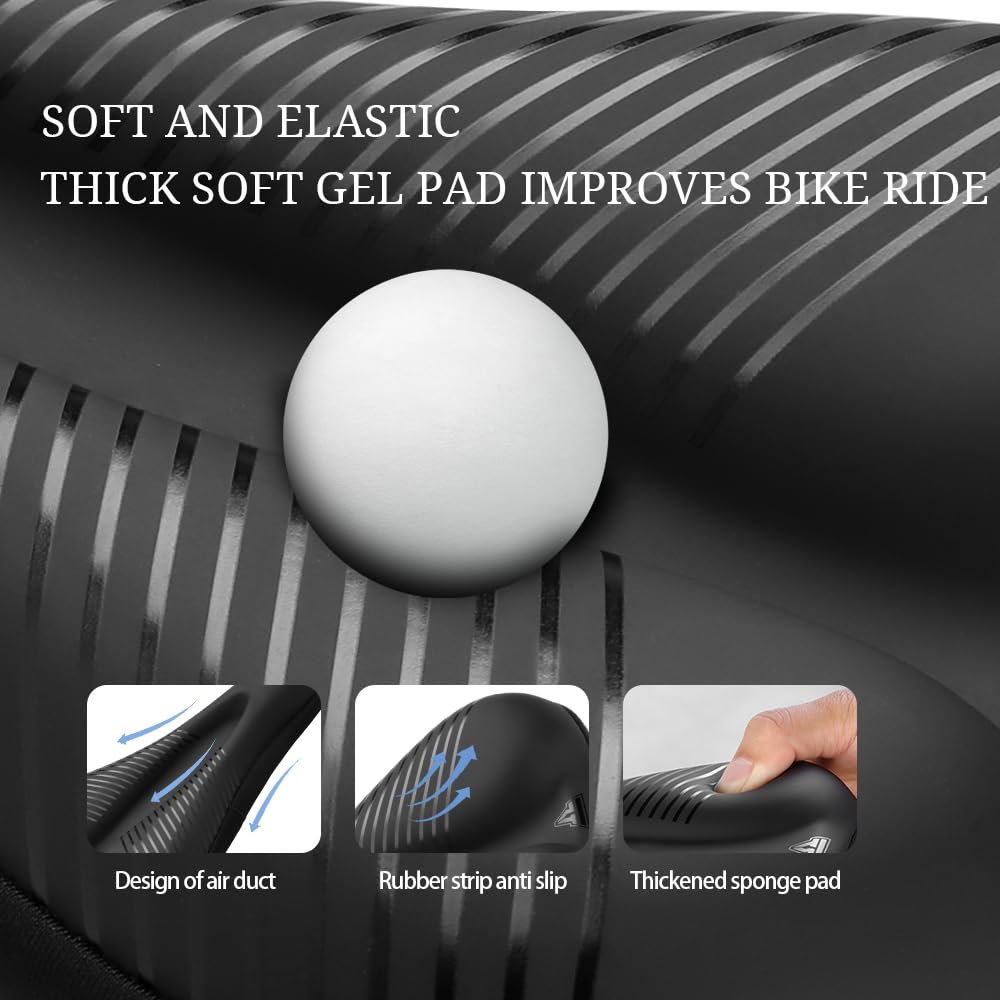 TOSUOD Bike Seat Cover Gel Padded Bicycle Seat Cover for Men Women Narrow Bike Seat Cushion Comfort Foma Bicycle Seat Cushion for Outdoor & Indoor(11"x7")