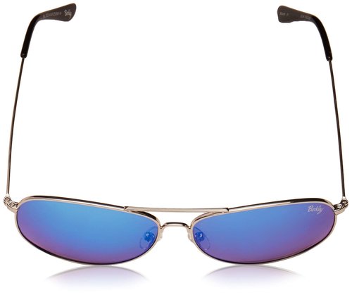 Berkley Diamond Sunglasses Silver/Smoke/Blue Mirror, Small/Medium