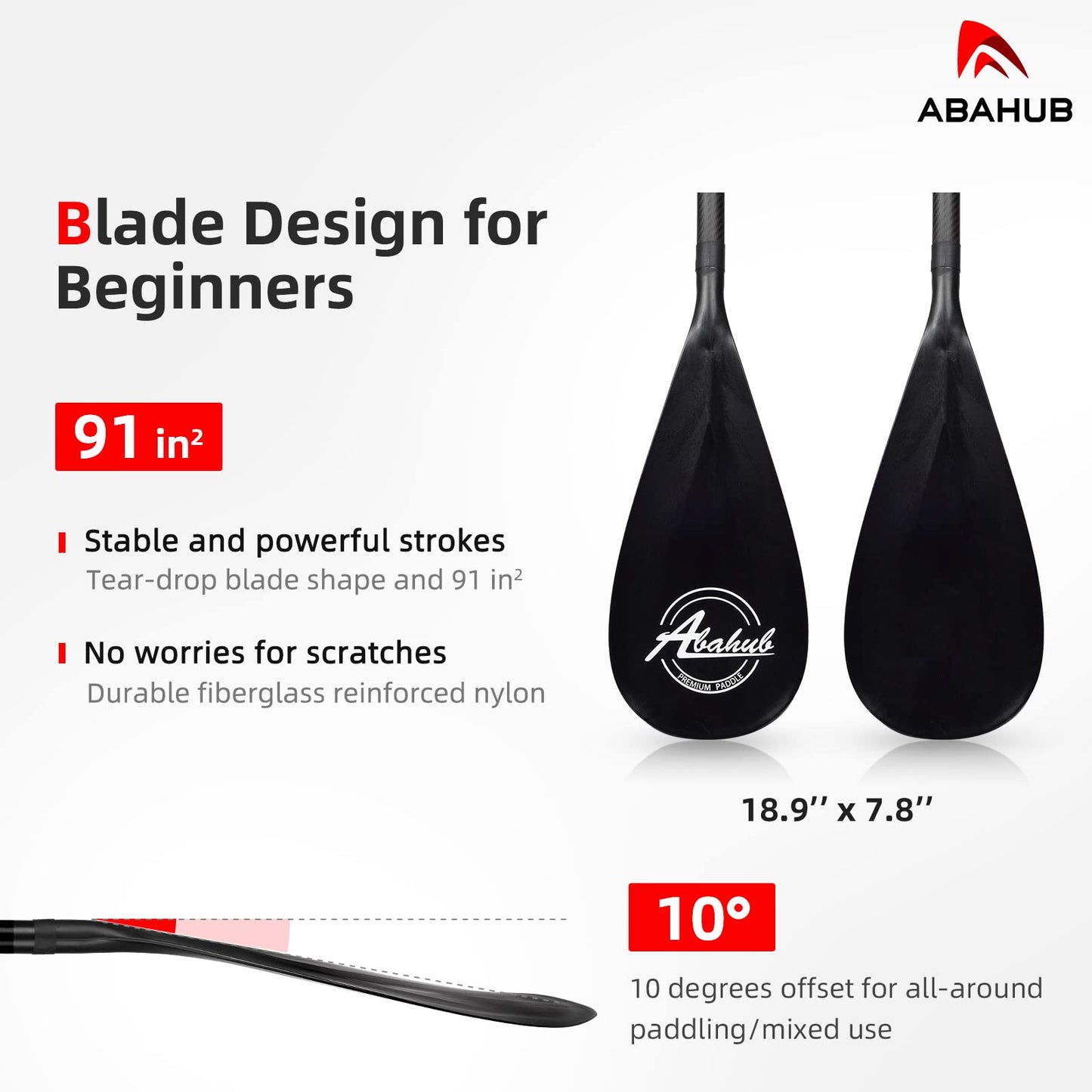 Abahub Carbon SUP Paddles, 1 x 3 Section Adjustable 67" - 86" Carbon Fiber Shaft, Lightweight Stand-up Paddle Oars for Paddleboard, Black Print Plastic Blade + Paddle Bag