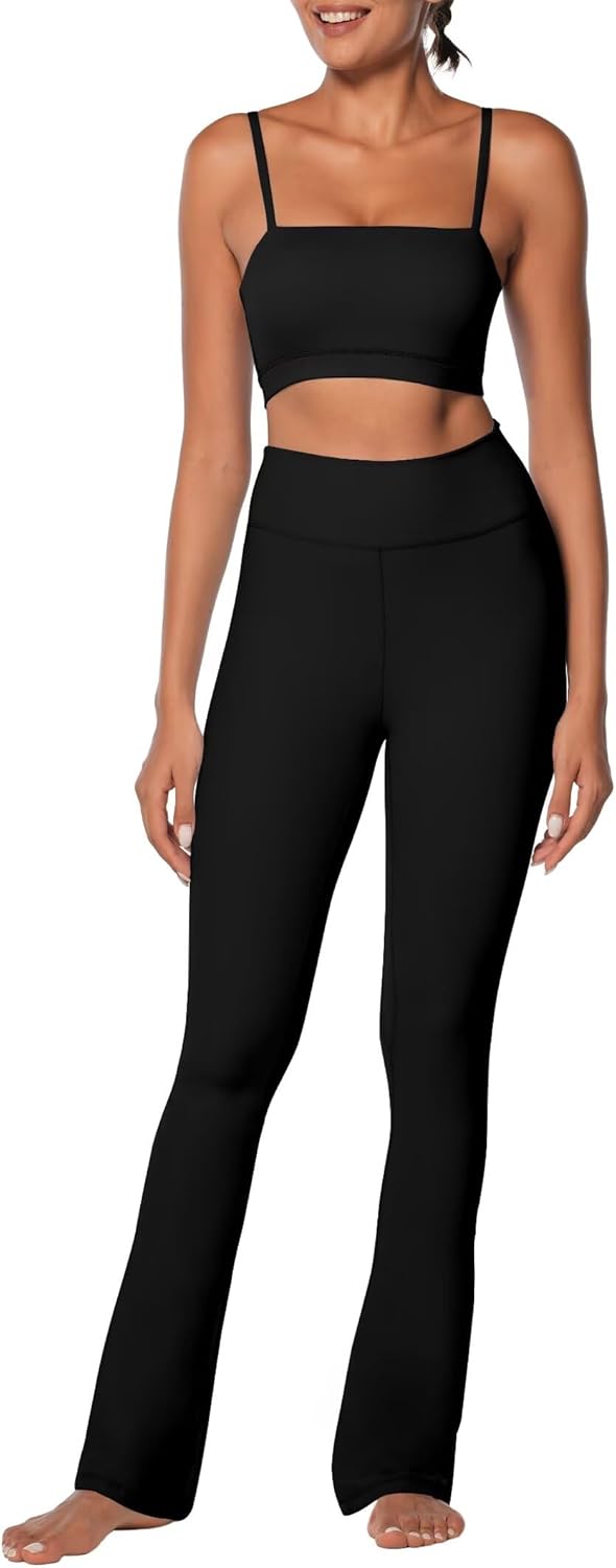 Sunzel High Waist Mini Flared Leggings - Tummy Control Yoga Pants for Women | Casual Flare Design