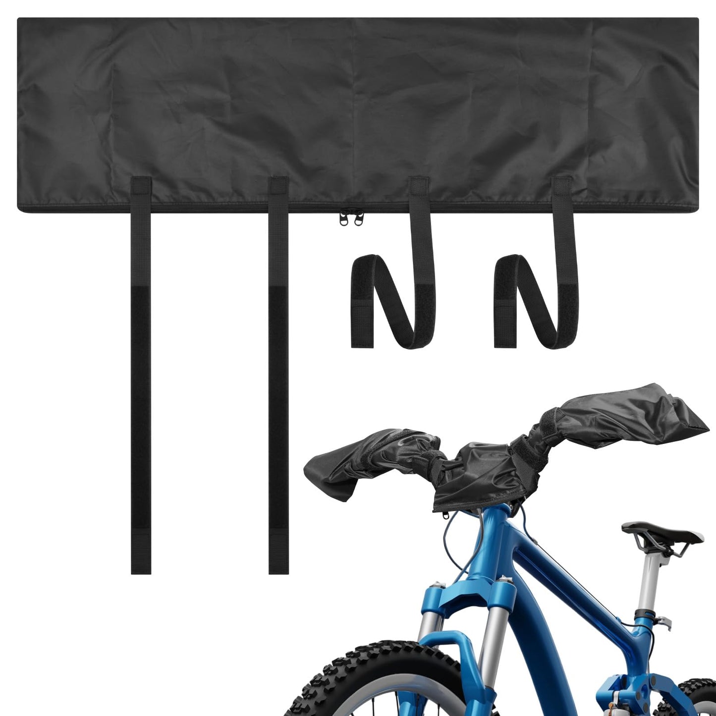 Easecos Ebike Handlebar Protective Cover Waterproof Electric Bicycle Handlebar Hood Rain UV Protection Sleeve Case with Zipper and Fastening Strap for Electric Bike Cycling Equipment