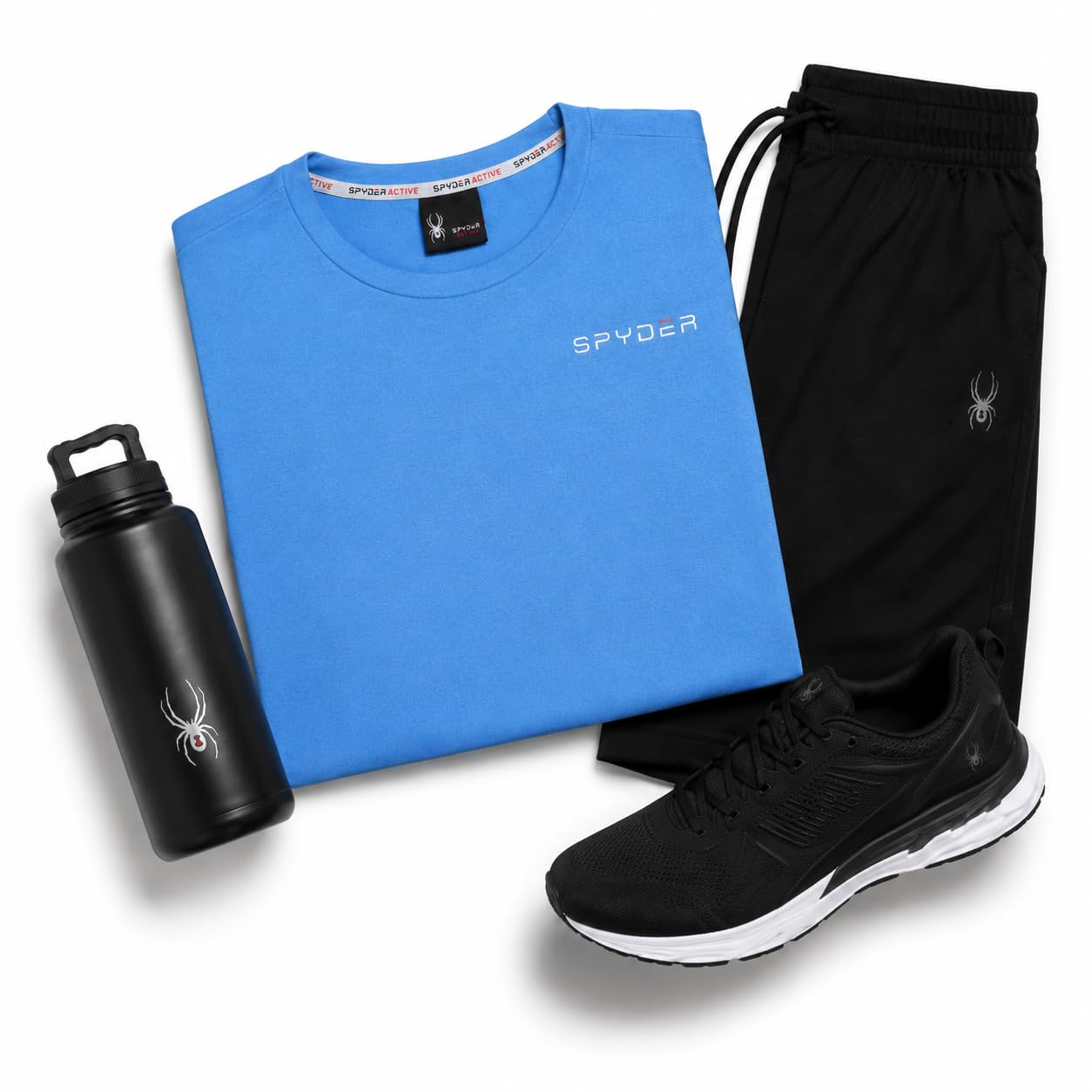 Spyder Mens Athletic Shirt Quick Dry Lightweight Short Sleeve Tee Royal