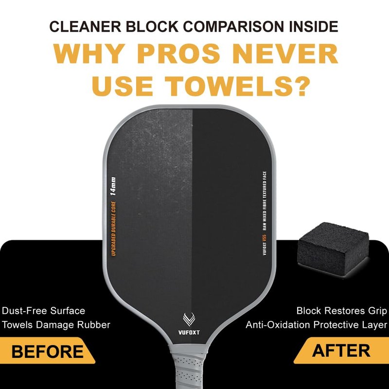 Pickleball Paddles Set of 2, Lightweight Raw Carbon and Glass Fiber Surface Pickleball Racket Set with 14mm PP Honeycomb Core, USAPA Compliant, 4 Pickle Balls, 4 Tapes, 1Bag, 1 Paddle Cleaner
