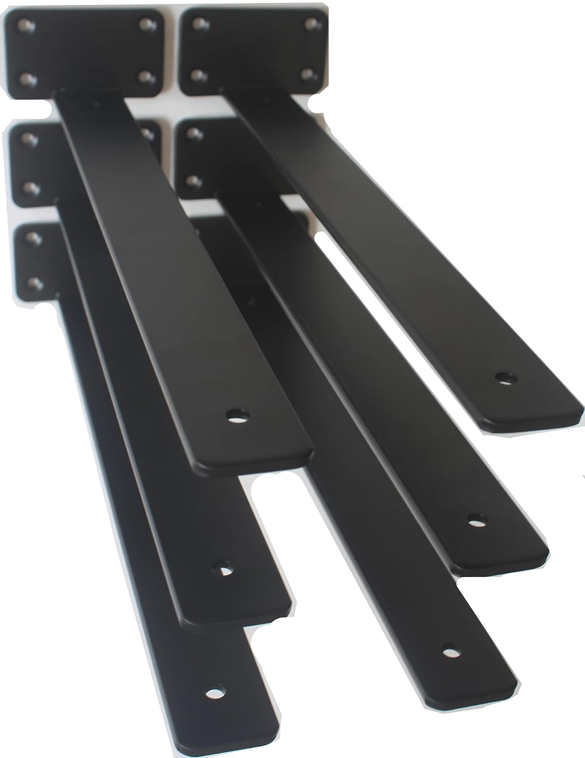 10-Inch Black Iron Floating Shelf Brackets - 12 Pack Rustic Industrial Support