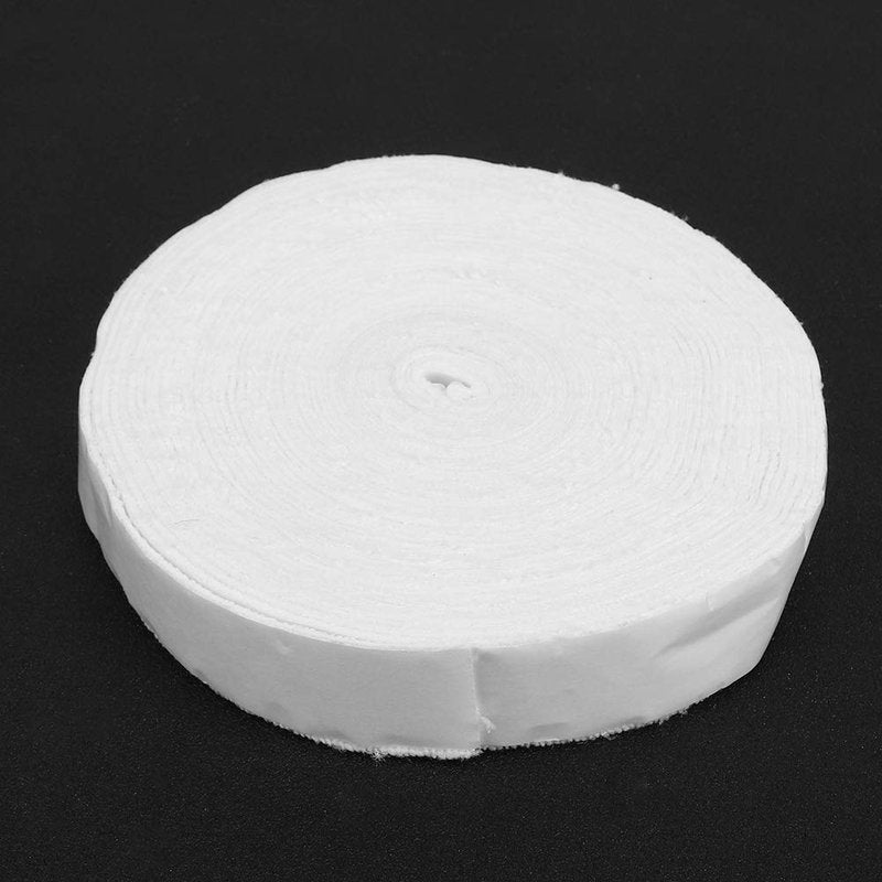 Naroote Badminton Racquet Towel Grip, 10M Polyester Fiber Sweat Absorption Anti-Skid Badminton Racket Grip Tape Breathable Soft Hand Outdoor Sport Tool for Badminton Rackets Tennis Rackets(White)