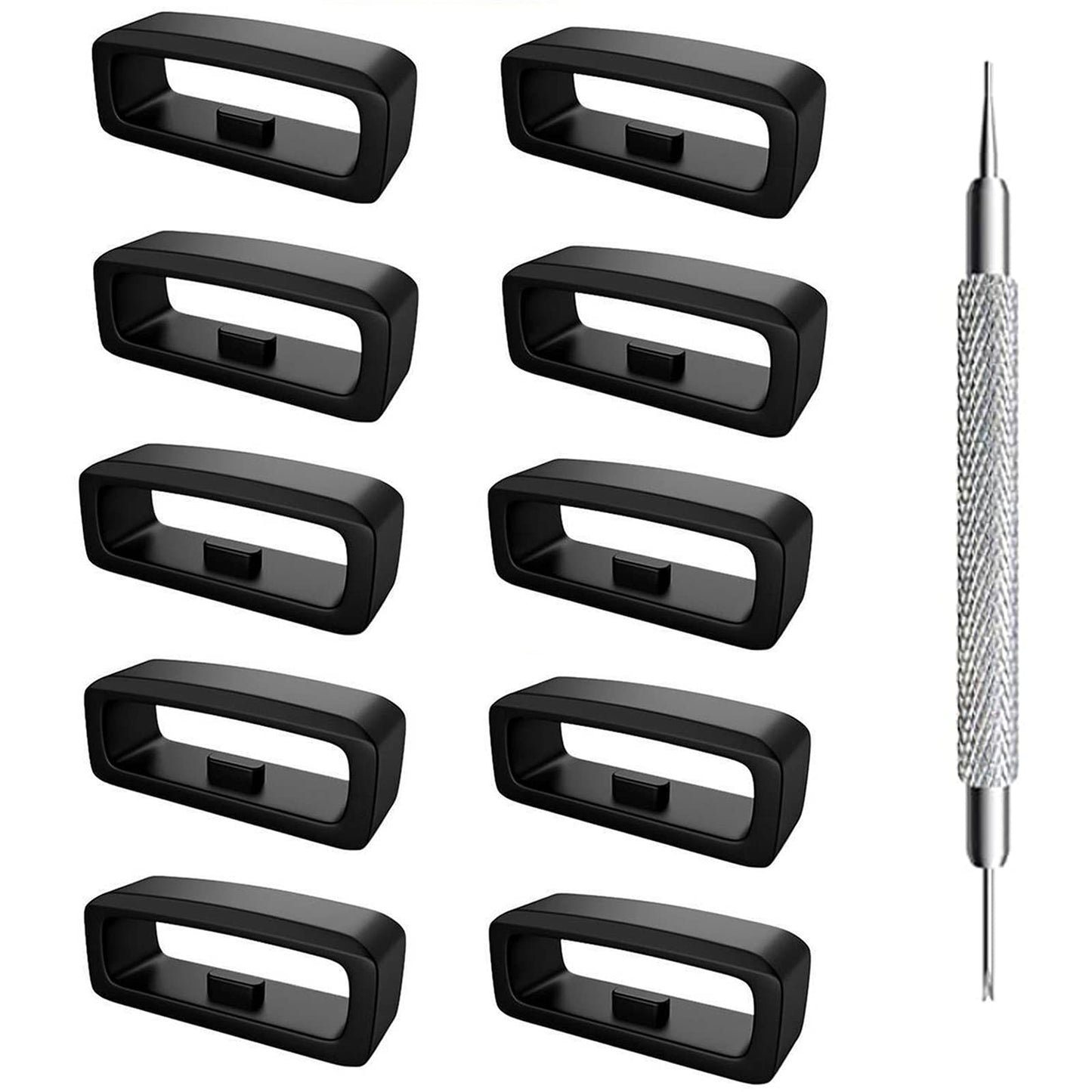 Carmoeignin 22mm Watch Band Fastener Rings For Garmin Forerunner 945 935 220 230 235 620 630 735XT 235Lite Approach S20 S6 S5 Fenix 5, Soft Silicone Wrist Band Strap Security Loop