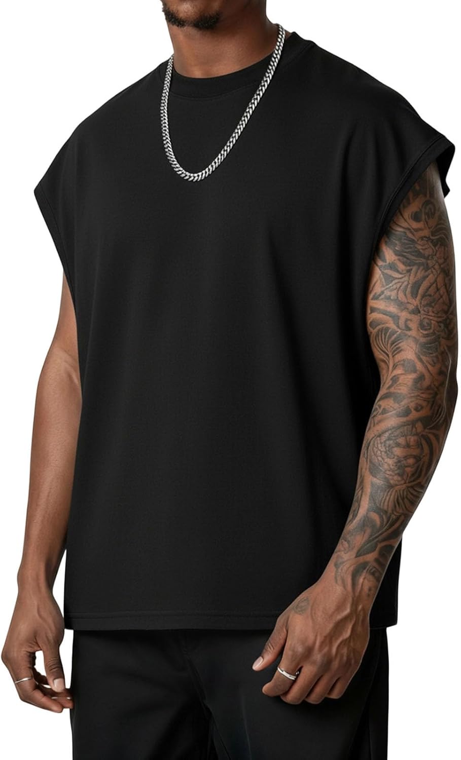 Skiennix Men's Sleeveless Workout Tank Top - Oversized Muscle Gym Tee in Casual Style