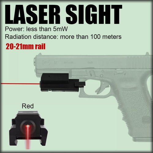 GOTICAL Laser Sight 20mm Red Green Dot Picatinny Rail Rifle Handgun All Aluminium Alloy Material, Solid Material, Very Strong and Durable, Equipped (Red Laser Sight)