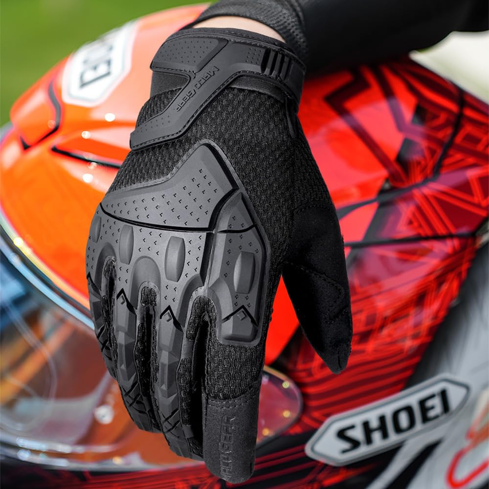AXBXCX Touchscreen Full Finger Gloves for Men, Padded Outdoor Gloves Black Small