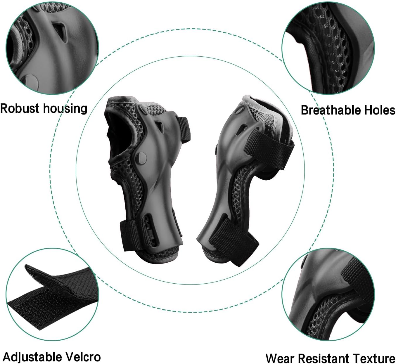Skiennix Kids Protective Gear Set - 3-in-1 Knee, Elbow & Wrist Pads for Ages 3-14 | Ideal for Skating & Cycling