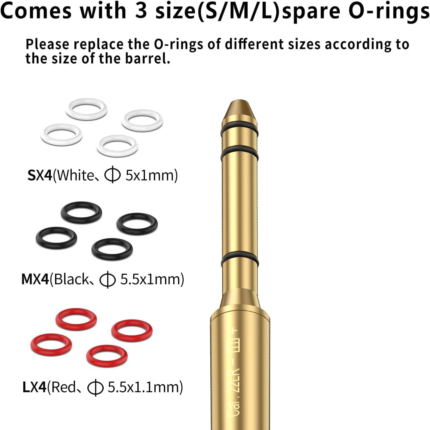 Tipfun .22LR Red Laser Bore Sight End Barrel Laser Boresighter Easy to Fit Revolvers Pistols Rifle and Air Guns