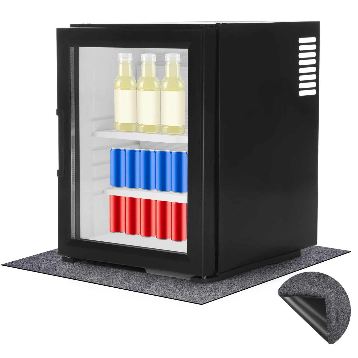 Tinideya Mini Refrigerator Floor Mat 24 x 24 Inch Under Fridge Mats Protector Floor Multifunctional Home Appliance Non Slip Waterproof Washable Carpet