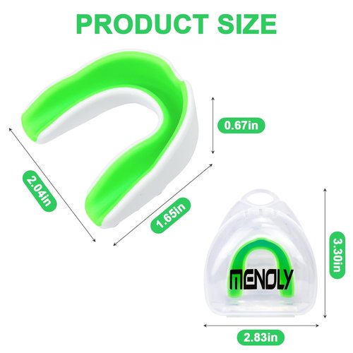 MENOLY 5 Packs Kids Mouth Guard - BPA Free Toddler Mouth Guard for Boys Girls with Portable Case, Mouth Guard Football for Boxing, Basketball, Lacrosse, MMA, Hockey, Wrestling, Soccer