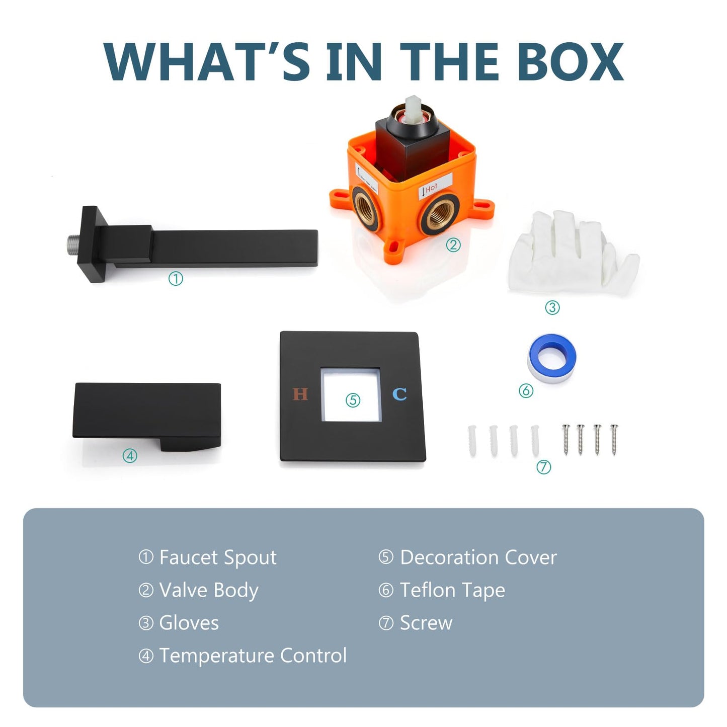 Aolemi Matte Black Wall Mount Bathtub Sink Faucet Tub Filler with Extra Long Rotating Tub Spout One Hole Single Handle Rough-in Valve Included Bathroom Basin Mixer Tap, B0BFWTPCMB