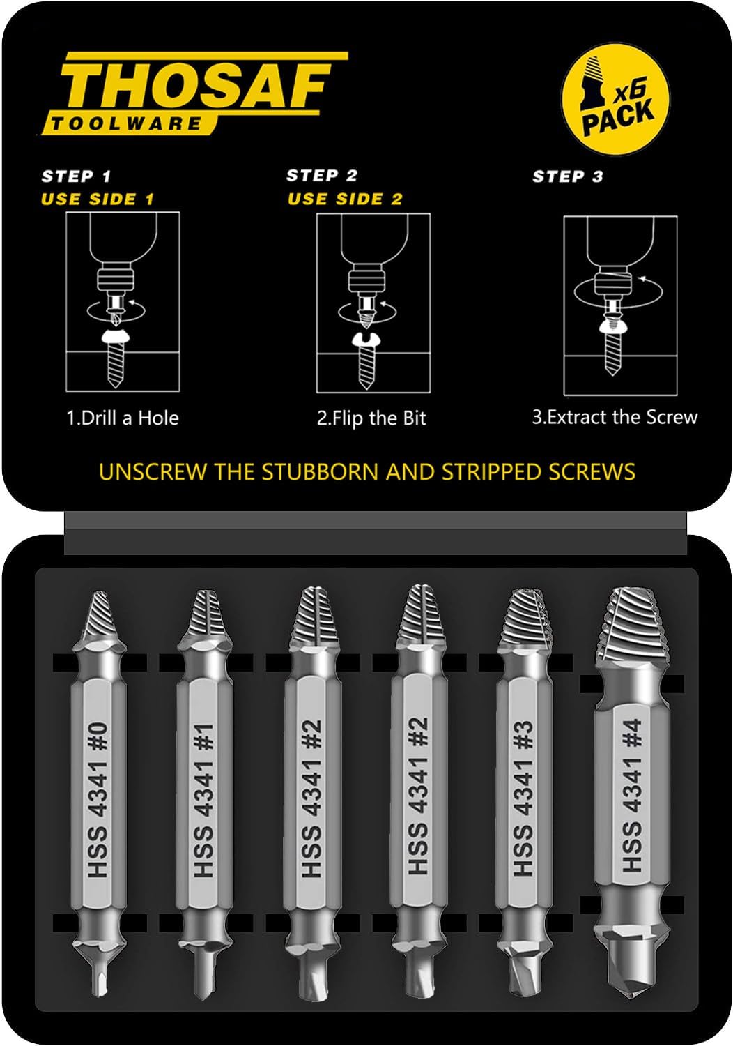 Regine Switzerland Damaged Screw Extractor Set - Easy Removal Tools for Stripped Screws & Bolts | Perfect Father's Day Gift for Dad