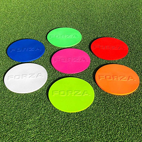 Flat Disc Markers for Soccer Training - Standard White (7in) - Set of 10