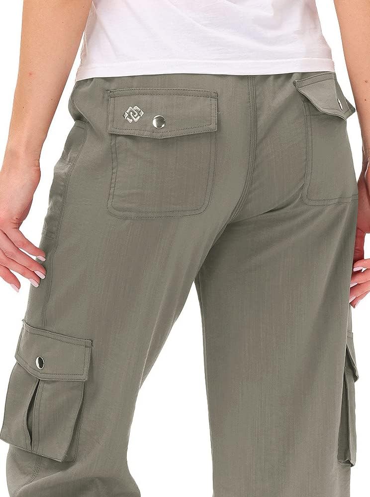 MoFiz Women's Capris - Lightweight Casual Pants with Pockets for Hiking | Loose Fit Cargo Style