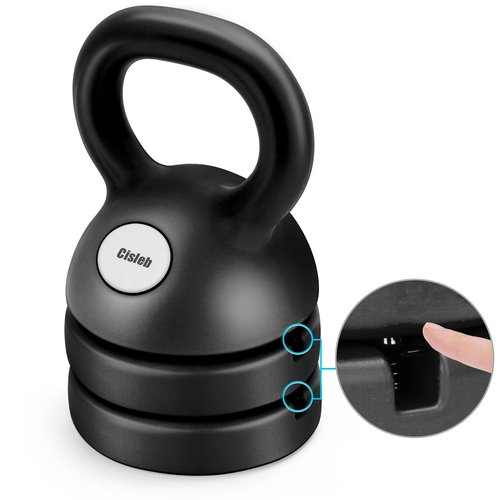 Cisleb Adjustable Kettlebell Weight Set: 3-in-1 Kettlebells (5lbs 8lbs 12lbs) for Home Gym Full-Body Workout Strength Training Weight Loss | Good for Beginners & Women Men