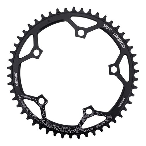 DJC Bike Chainring 130BCD 40T to 58T Round Chainwheel Narrow Wide Tooth Lightweight for 7 8 9 10 11 12 Speed Road Bike Folding Bike (48T)