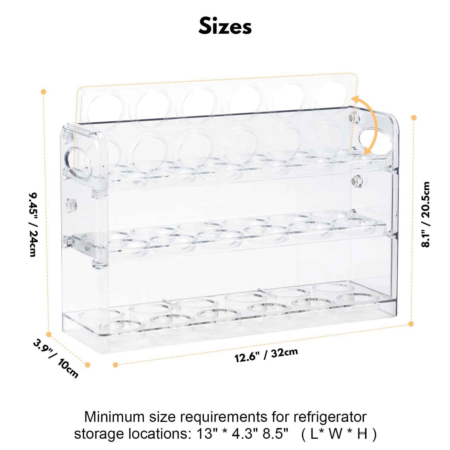 XCX Egg Holder for 36 Eggs, Egg Storage for Refrigerator, PET Egg Container for Kitchen Countertop, Egg Dispenser, Egg Tray, Clear