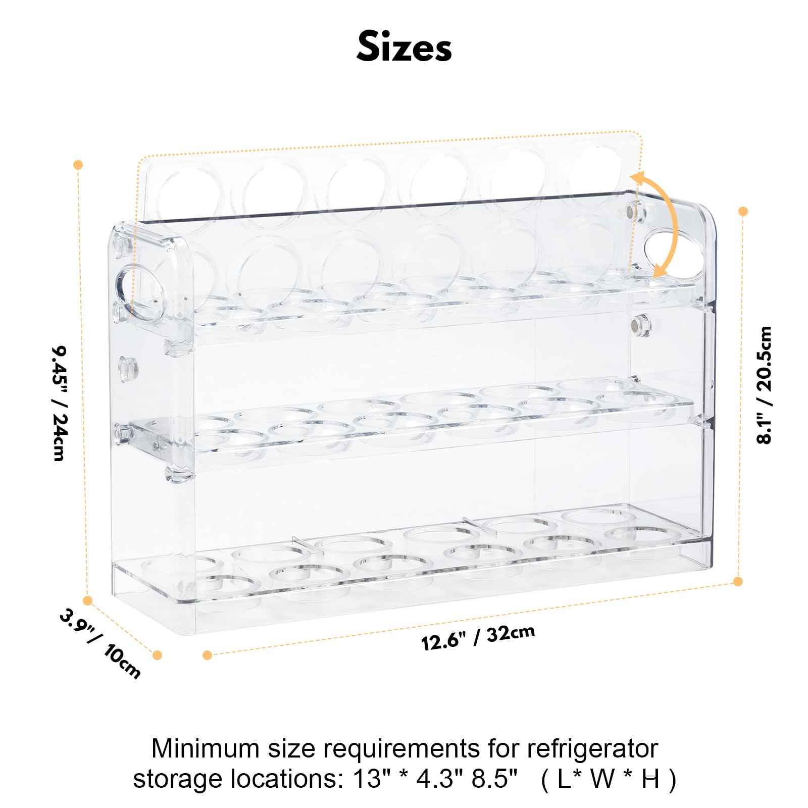 XCX Egg Holder for 36 Eggs, Egg Storage for Refrigerator, PET Egg Container for Kitchen Countertop, Egg Dispenser, Egg Tray, Clear