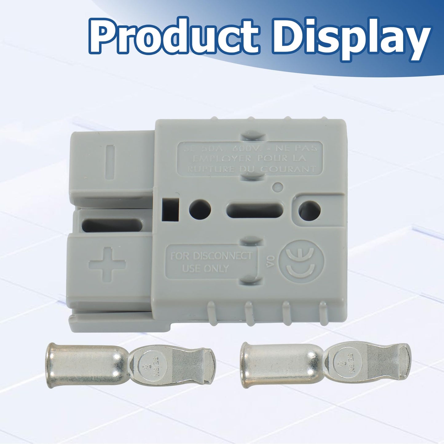 WFLNHB Gray Sb50 with 6G Contacts Cart Side Charger Plug Receptacle Replacement for EZGO 83-94