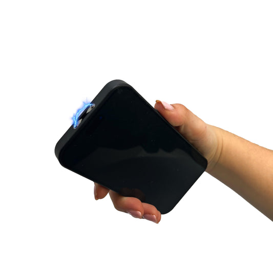 Streetwise High Voltage Cell Phone Stun Gun Flashlight with Loud Alarm - FRiPHONE Pro-tector USB Rechargeable for Personal Safety, Mini Pocket Stun Gun for Women, Personal Keychain Protection, Black