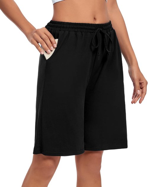 ASIMOON Women's Bermuda Shorts - Casual Loose Fit Athletic Shorts with Pockets | Perfect for Yoga & Running