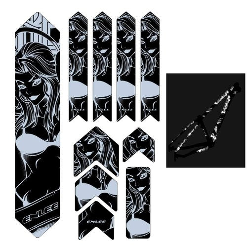 HUIOP Bicycle Frame Guard, Reflective Bike Frame Stickers Mountain Bike Scratch Resistant Frame Protector Removable Sticker Road Bicycle Frame Adhesive Guard Cover
