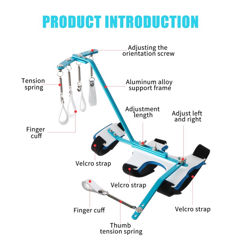 Tairibousy Hand Wrist Finger Orthotics Training Device Wrist Finger Orthosis Brace Hand Finger Muscle Strength Rehabilitation Trainer Finger Wrist Orthotics Exerciser for Hemiplegia Stroke