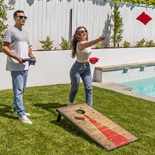 Rustic Cornhole Set with 2 Boards, 8 Bean Bags & Carry Case