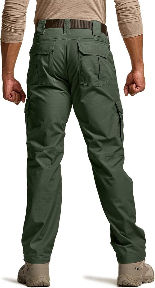 CQR Men's Tactical Pants - Lightweight Water Resistant Ripstop Cargo for Outdoor Work & Hiking
