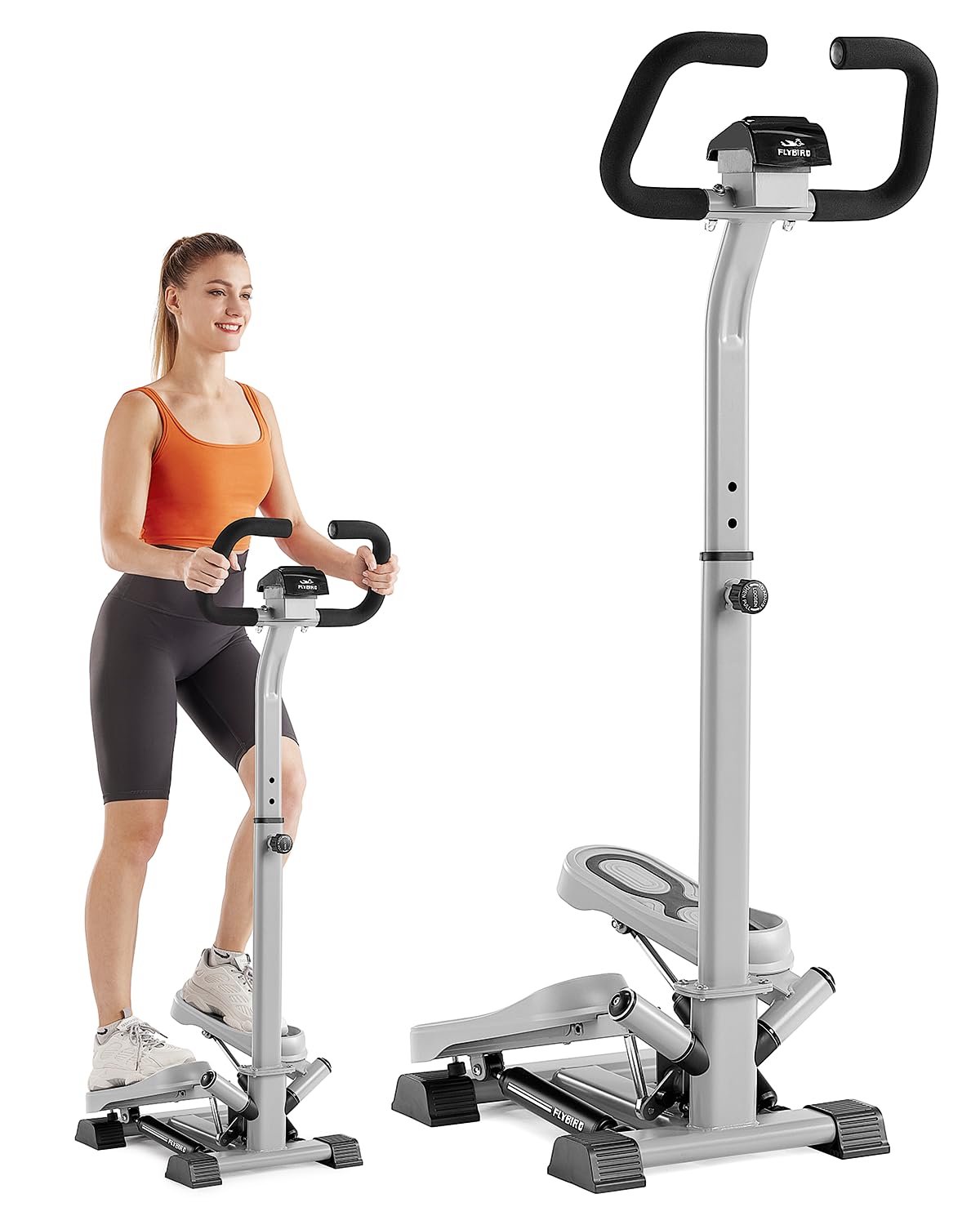 FLYBIRD Stepper with Handlebar, Twist Stair Stepper for Exercises for Leg Workout, 330LB Weight Capacity, Low-Impact Home Cardio Machine Suitable for Beginners 2026 Version