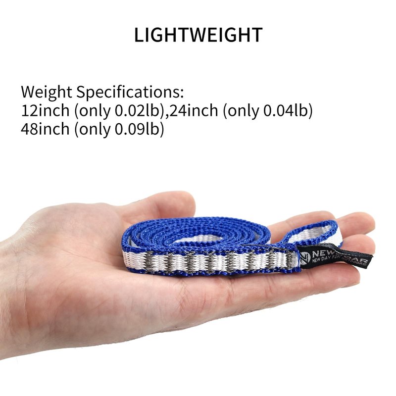 NewDoar Climbing Sling 10mm Dyneema Sling Runners 22KN 4840LB Climbing Utility Cord Rock Climbing,Creating Anchors System,Rappelling Gear,Perfect for Tree Work-Blue/12''(30cm) 3pcs
