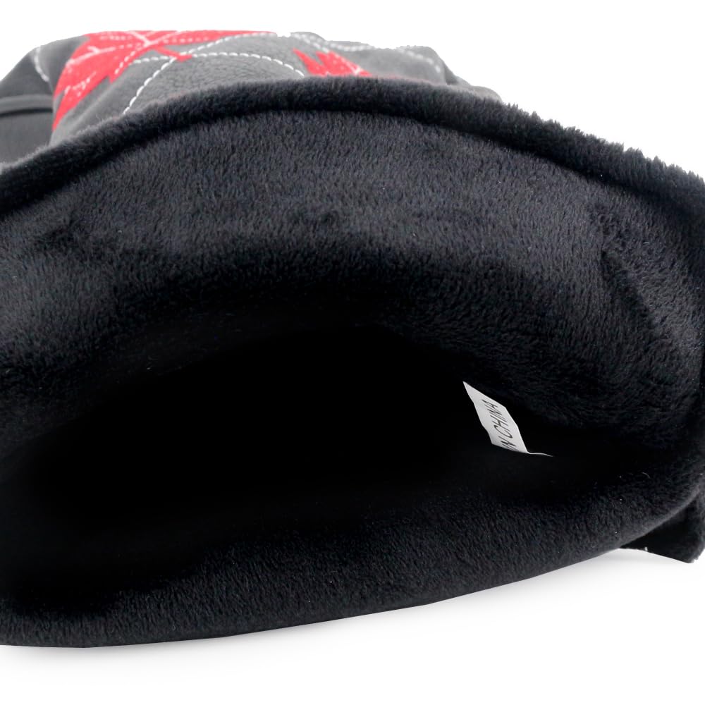 PINMEI Golf Club Head Cover for Driver Headcovers Canada Flag Driver Head Covers Golf Club Covers for Wood Headcover for Scotty Cameron Taylormade Titleist Odyssey (Black)