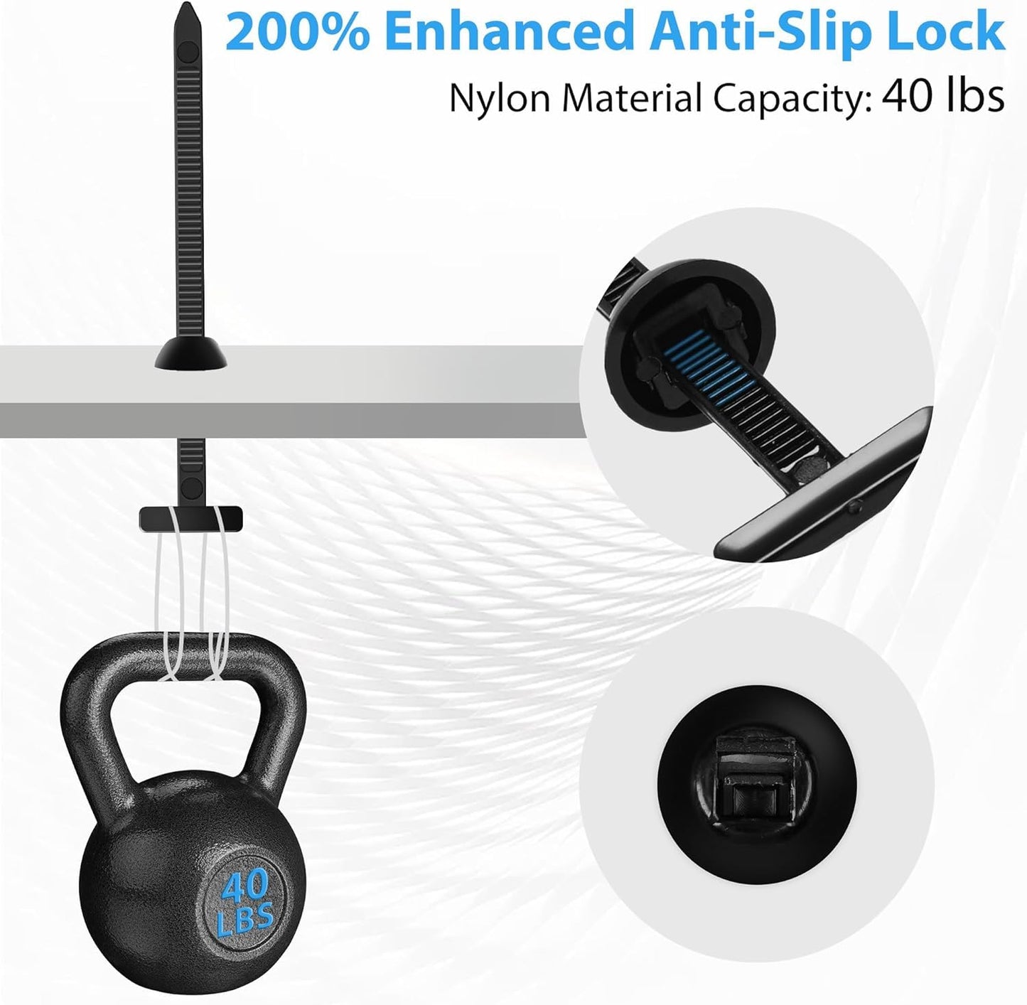 PAUTRIC 150Pcs Nylon Universal Cable Tie Buckle for Car, Automotive Zipper Clips, Plastic Rivet Grip Zip Ties, Snap-Fit Bumper Retainer Fender Liner Door Panel Fastener