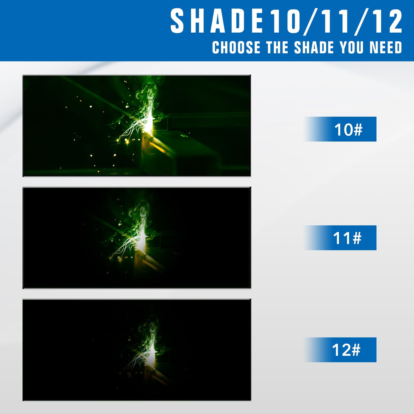 TRQWH 3 EACH Welding Glass Lens Helmet Filter Darkening Welding Hardened Glass Lens Welding Hood Lens 2" x 4.25" (SHADE10)