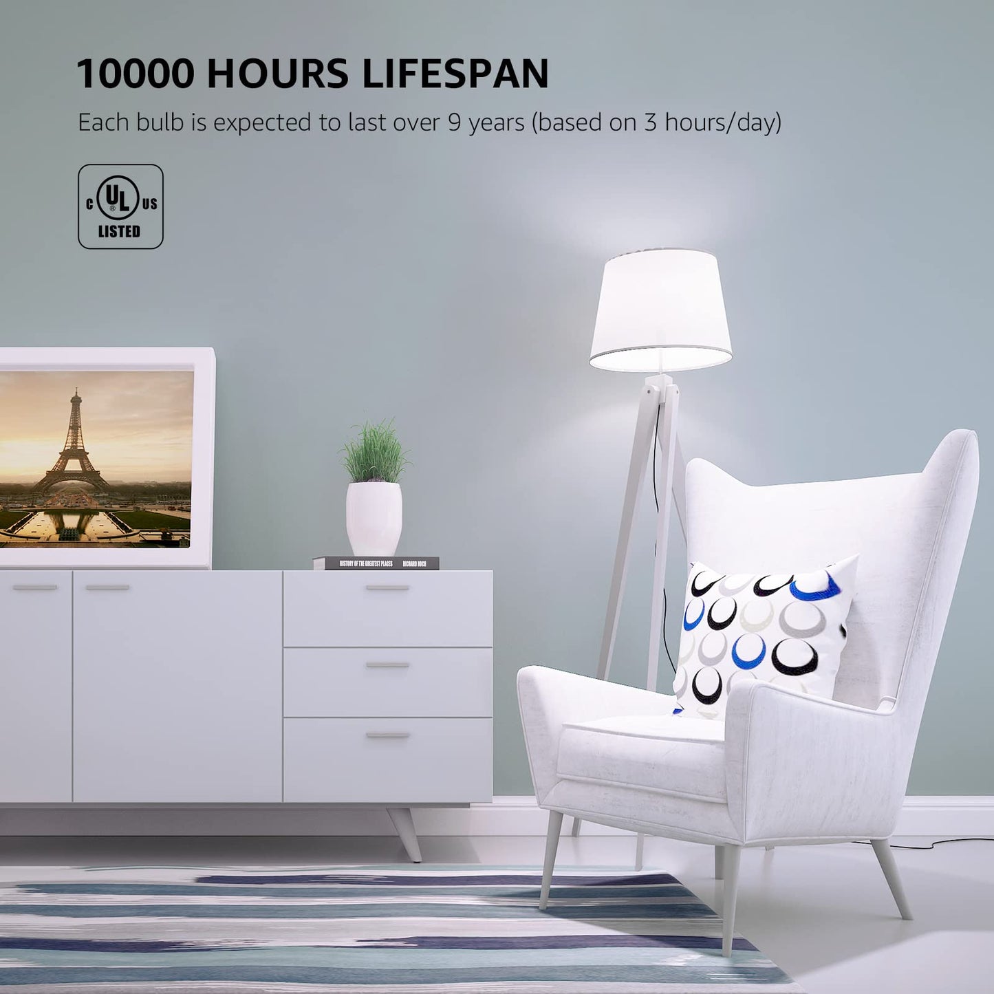 Lepro LED Light Bulbs 60 Watt Equivalent, 9W 800 Lumens Non-Dimmable, Daylight White 5000K, A19 E26 Standard Medium Base, 10000 Hour Lifetime 10 Count (Pack of 1)