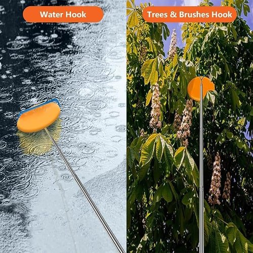 Extendable Disc Golf Retriever 16 ft - Telescopic Disc Golf Retriever - Disc Retriever with Durable Stainless Steel Frame Hooks & Carry Bag - Disc Golf Retriever Pole for Tree Bushes & Water (5)