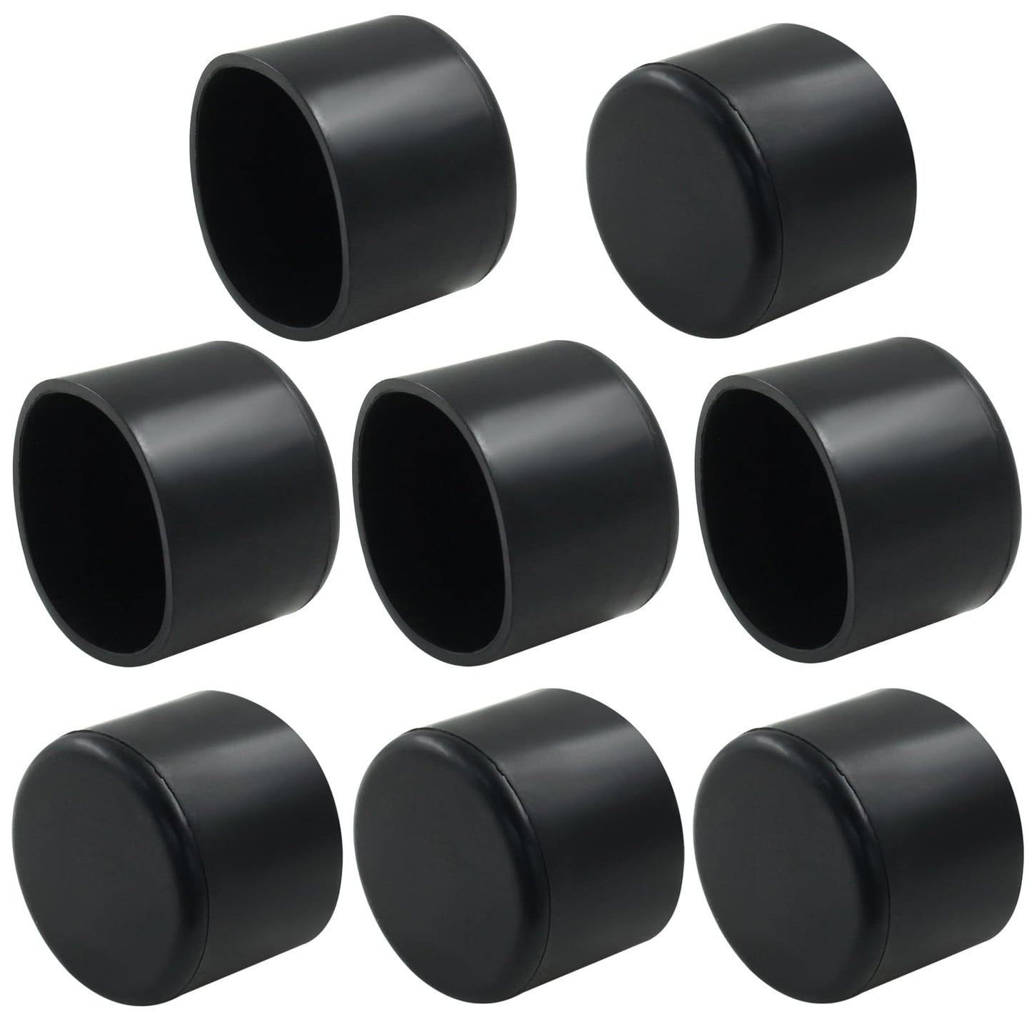Verkelly 8 Pcs 1-1/4 Inch Round Rubber Leg Tips, Table Chair Leg Caps Cover Anti-Slip Prevent Scratches(Black)