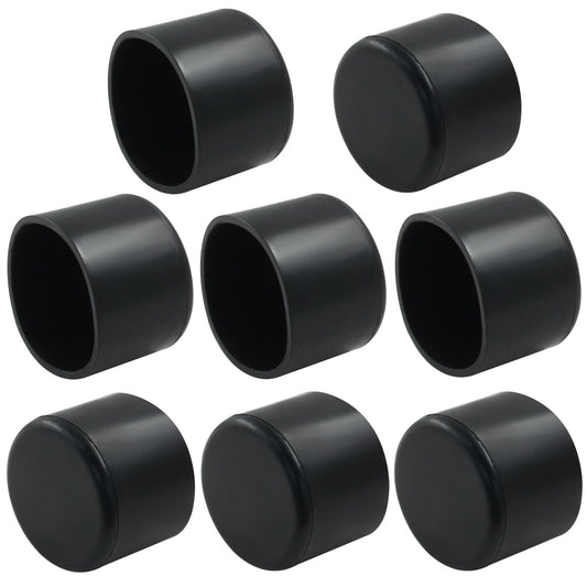 Verkelly 8 Pcs 1-1/4 Inch Round Rubber Leg Tips, Table Chair Leg Caps Cover Anti-Slip Prevent Scratches(Black)