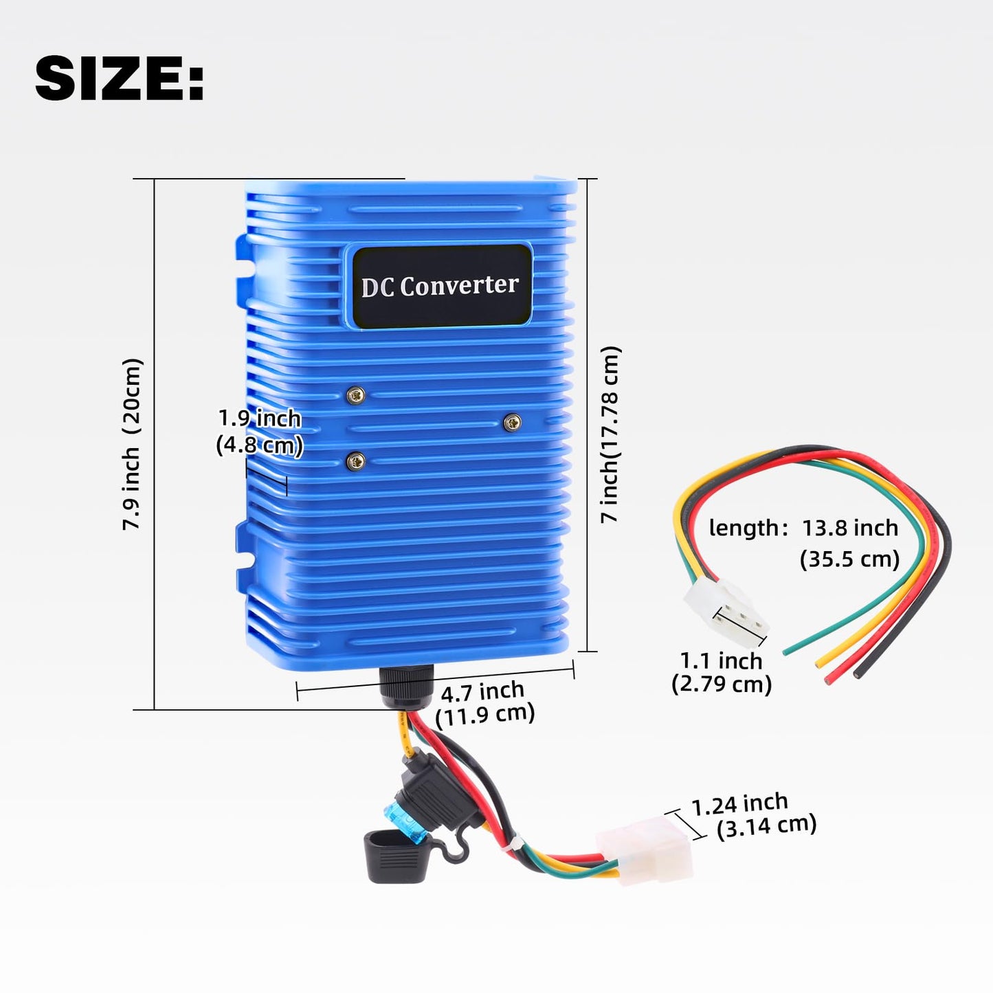 Roykaw Golf Cart Voltage Reducer Regulator,36 or 48V to 12V DC Converter,30A/350Watt, Universal Compatible with EZGO, Club Car, Yamaha and Most Golf Carts