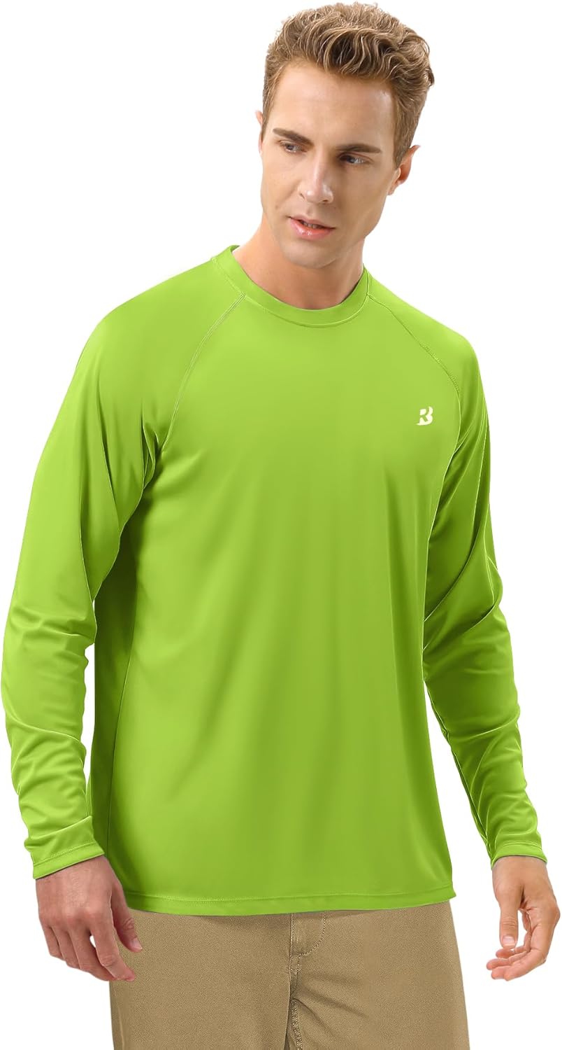 Roadbox Men's UPF 50+ UV Sun Protection Shirt - Long Sleeve SPF Rash Guard for Outdoor Activities