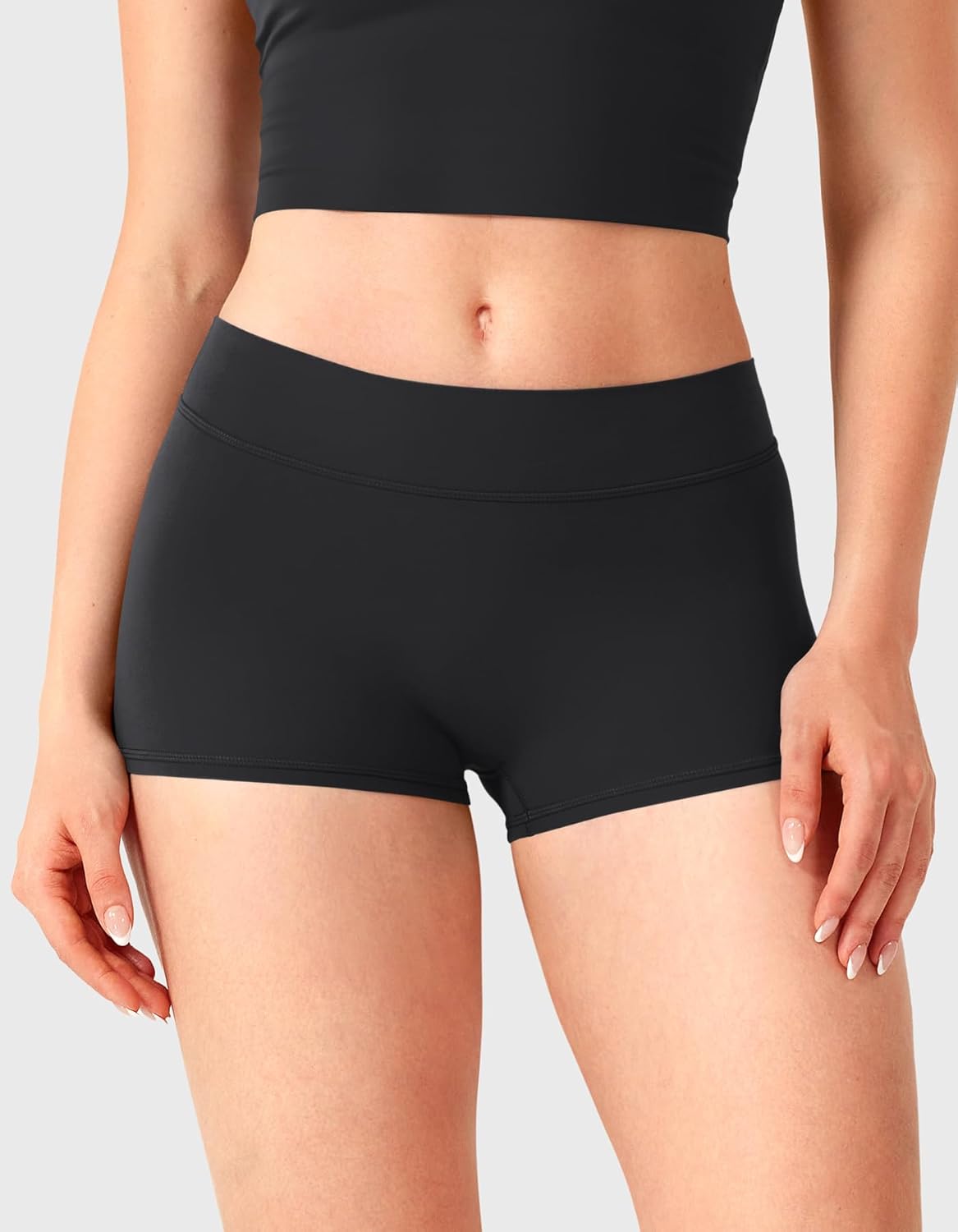 YEOREO Women's Low Rise Biker Shorts - 2.5" No Front Seam for Yoga & Gym Workouts | Zahida Design